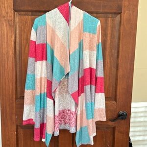 Flamingo Urban Striped Large Waterfall Cardigan